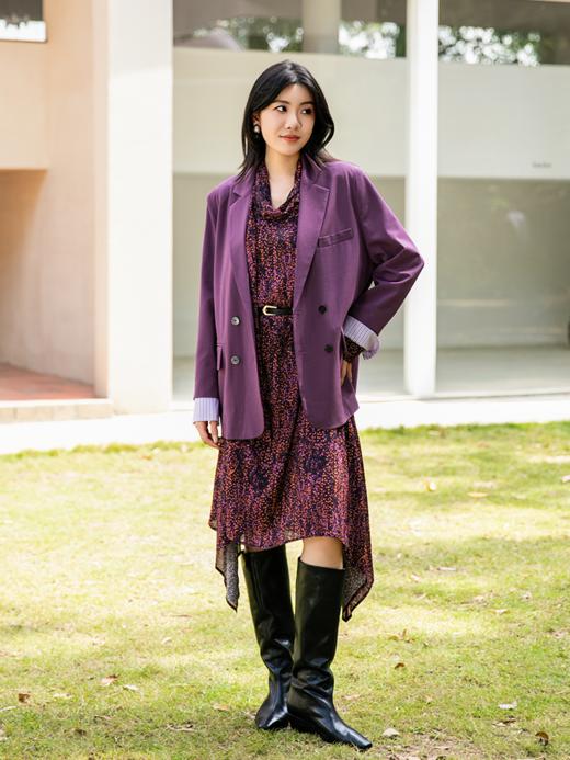 午夜巴黎浪漫飘带手帕正反两穿连衣裙FCE4DRS009 商品图11