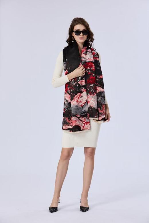 优品堂【细雨轻蜓】披肩围巾两用双面长巾 商品图0