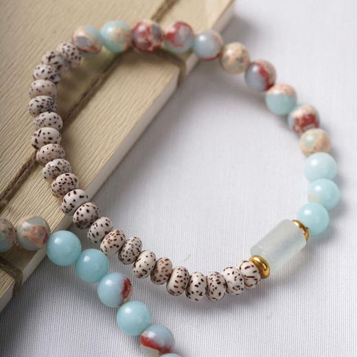 「第2条半价！原创设计」星月菩提手链 寿山石diy手工玉石手串清新女闺蜜礼物时尚饰品 商品图2