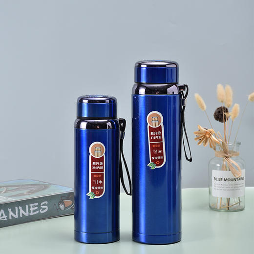 渐变吊带运动水壶星星大壶手提款316不锈钢真空保温杯 商品图3