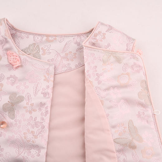 棉果果专柜同款冬季新品女童中国风锦缎夹棉马夹M522171824661 商品图5