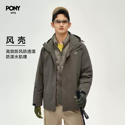 4.9折【自营】pony/波尼  1972秋冬新品男女防风保暖户外运动风壳外套 244M2CT06BR 商品图1