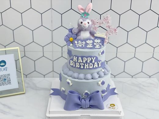 双层大大大蝴蝶结翻糖造型星黛露蛋糕(英字名字请备注) 商品图0