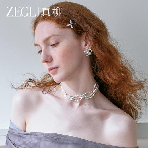 ZEGL真柳设计师lacelady芭蕾人造珍珠项链女2024新款轻奢小众配饰 商品图0