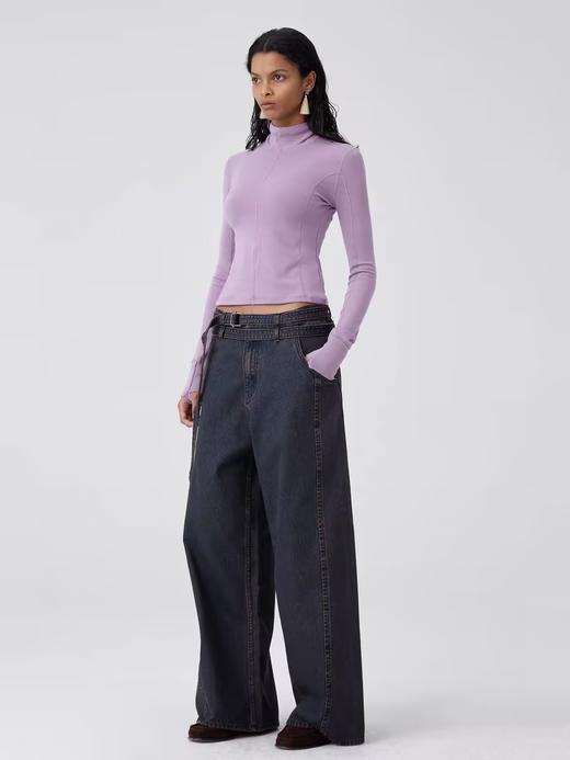 Simple Project/K242100/双腰带棕色剑道牛仔长裤 商品图1