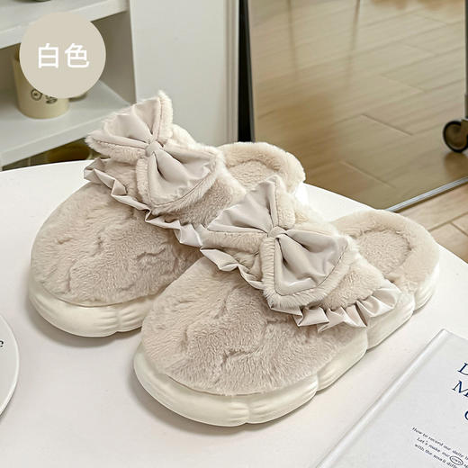 【炒高颜值！甜系可爱】棉拖鞋女冬季保暖防滑厚底家用加绒可爱踩屎感情侣毛毛拖鞋男。ry 商品图4