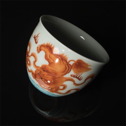 一儒堂翠边矾红双狮缸杯 商品图1