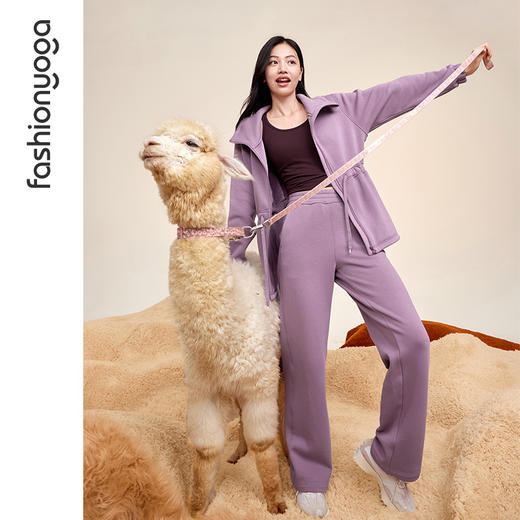 凡圣瑜伽加绒中长款休闲外套F14876 商品图12