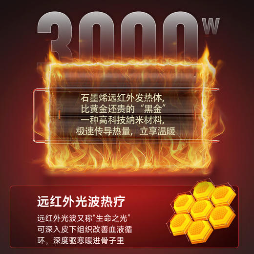 利维斯顿（ILVSD） 电热取暖器对流石墨烯远红外家用节能省电暖气片负离子暖风机欧式快热炉客厅大面积浴室APP语音 3000W智能变频风机版 QL30E-T  多规格可联系客服购买 商品图1