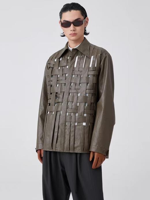 Simple Project/Y24263/不对称皮质编织衬衫 商品图0