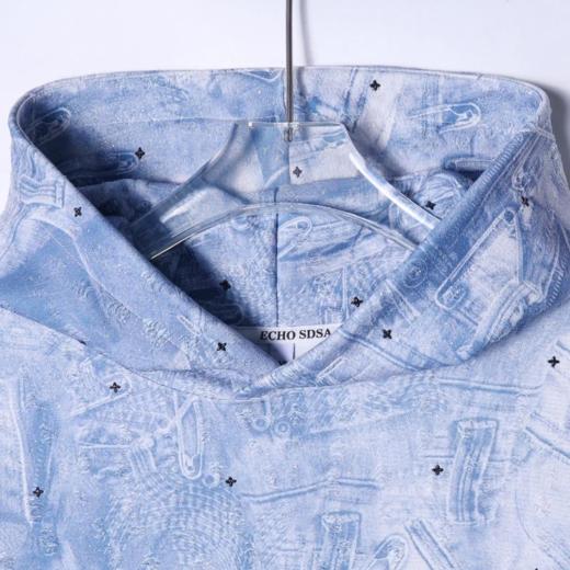 WY329秋冬季新款美式个性扎染十字钉连帽卫衣时尚百搭潮流宽松长袖 商品图2