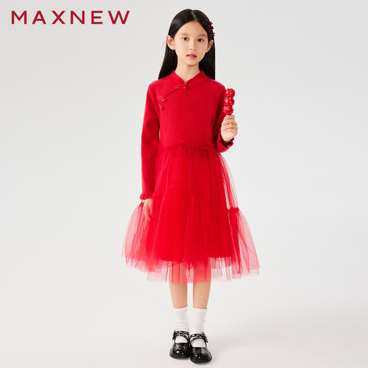 【裙装】童装盘扣网纱连衣裙1N4365301 商品图4