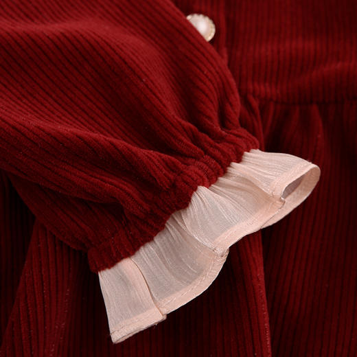 棉果果专柜同款冬季新品女童长袖天鹅绒连衣裙M522700424666 商品图2