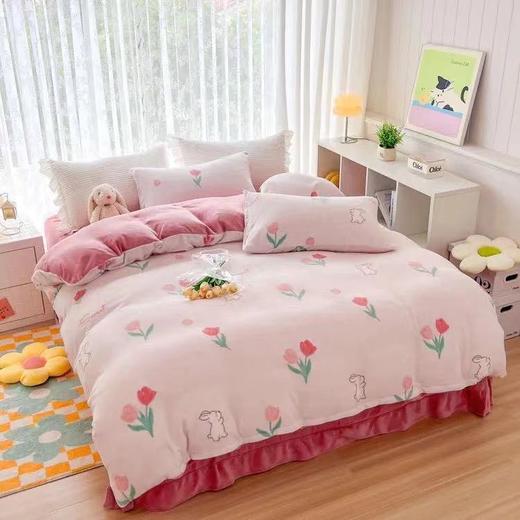 2024秋冬加厚风小清新牛奶绒四件套 商品图4