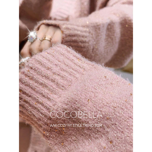 COCOBELLA[璀璨星河]细闪亮片针织开衫秋软糯毛衣外套MZ3111 商品图2
