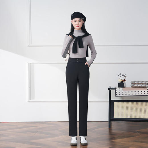 板绘BANHUI-2024年冬季新款3D剪裁提臀收腹显瘦保暖抗寒鹅绒羊毛裤女外穿 商品图0