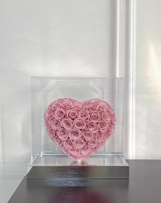 特别定制网红款迷你镜面底立体心永生花玫瑰花生日礼物饰品装饰摆设 商品图13