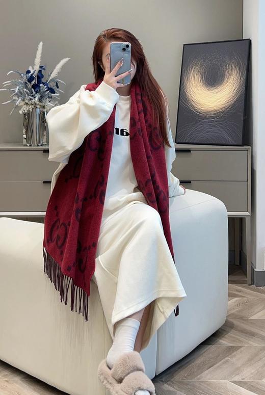 古驰GG山羊绒提花围巾（CB） 商品图2