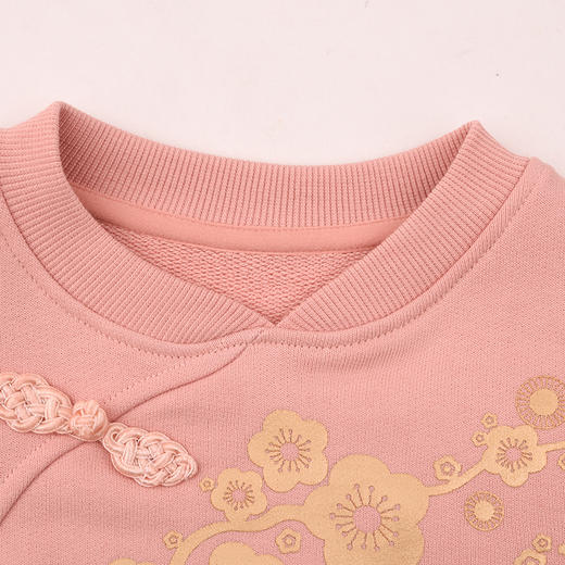 棉果果专柜同款冬季新品女童中国风全棉加绒大毛圈卫衣M522180424654 商品图6