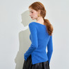 【31%绵羊毛】不规则开叉长袖毛衣女秋季套头针织上衣SS140620 商品缩略图3