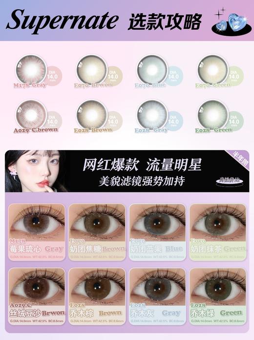 Supernate素娜·半年抛合集  88一副 158两副 198三副  舒适好看颜值高！韩产0-800度<一副两片> 商品图1