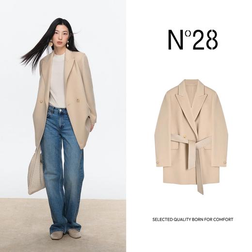 【破价】N°28 中长款毛呢外套气质舒适时尚双面呢大衣8A51D697 商品图1