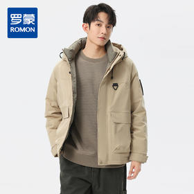 罗蒙秋冬短款连帽羽绒服男士时尚休闲保暖羽绒服外套厚