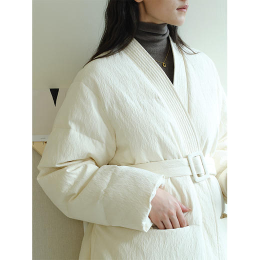 HeyDress新中式暗纹羽绒服女秋冬宽松设计感90白鸭绒保暖上衣外套 商品图2