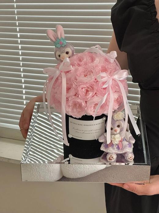 蝴蝶结永生花玩偶抱抱桶 商品图5