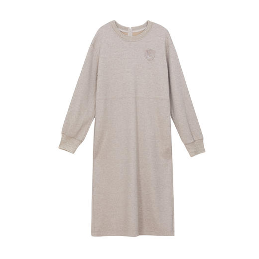 谜底卫衣裙长袖女2024冬新品休闲风套头抽绳收腰连衣裙244ML1621 商品图4