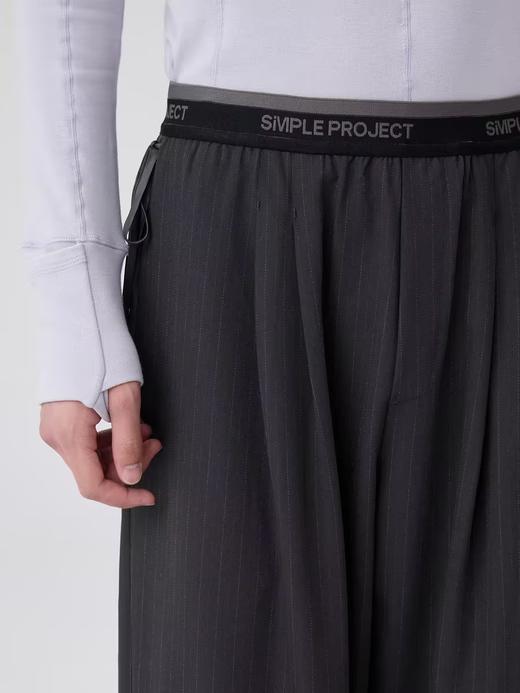 Simple Project/K24154/徽标logo腰头打褶西裤 商品图3