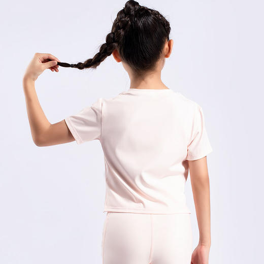 跃牌【欲动春风】儿童系列 新款亲肤速干运动舞蹈瑜伽健身圆领T恤23205 商品图4