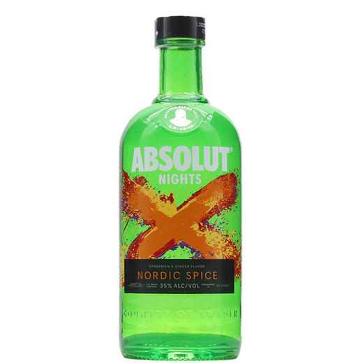 绝对伏特加（Absolut Vodka）伏特加 瑞典进口洋酒基酒调酒 X伏特加生姜豆蔻风味 700mL 1瓶 商品图0