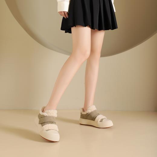 westory2024年秋冬新款休闲风厚底平跟百搭短靴毛毛板鞋S24DM84811 商品图3