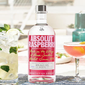 绝对（Absolut）伏特加 洋酒 38/40度 覆盆莓味 700ml