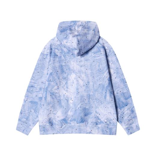 WY329秋冬季新款美式个性扎染十字钉连帽卫衣时尚百搭潮流宽松长袖 商品图4