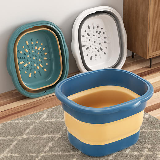 【家用泡脚桶】可折叠足浴盆 塑料按摩洗脚盆 过小腿盆子 加厚足疗加高  商品图2