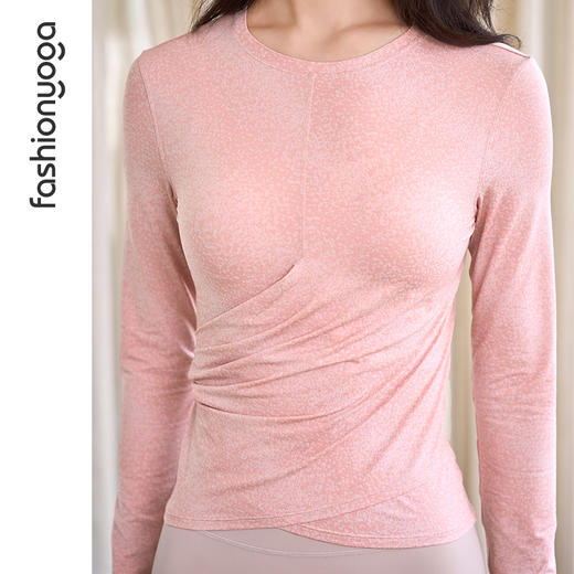 凡圣瑜伽圆领抽褶收腰长袖F14362 商品图9