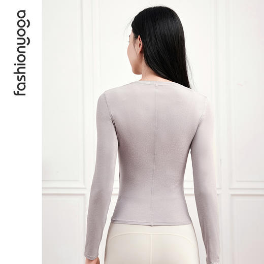 凡圣瑜伽圆领抽褶收腰长袖F14362 商品图13