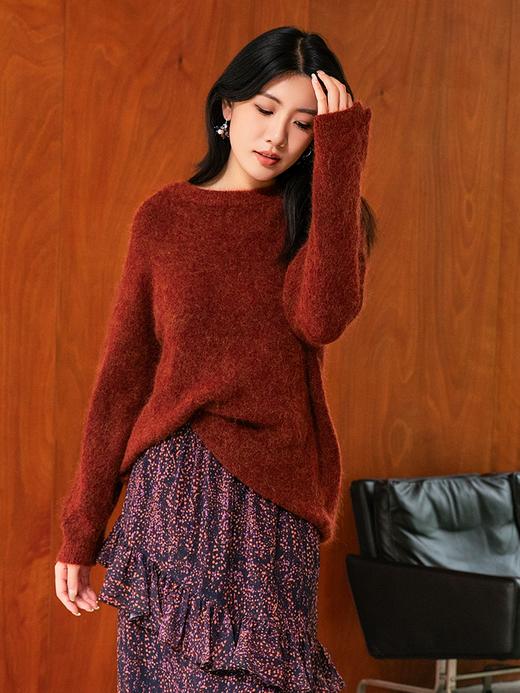 重磅13支超幼马海毛 拉毛质感温暖慵懒oversize宽松 套头毛衫FJ480623O 商品图2