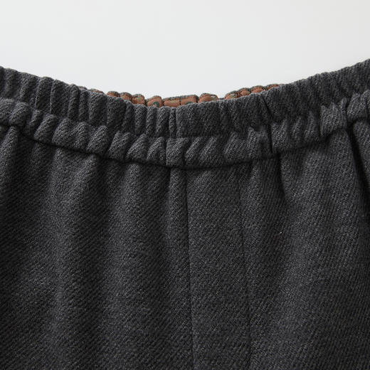 谜底萝卜裤女2024冬季新品简约百搭松紧腰九分裤休闲裤244MK1478 商品图3