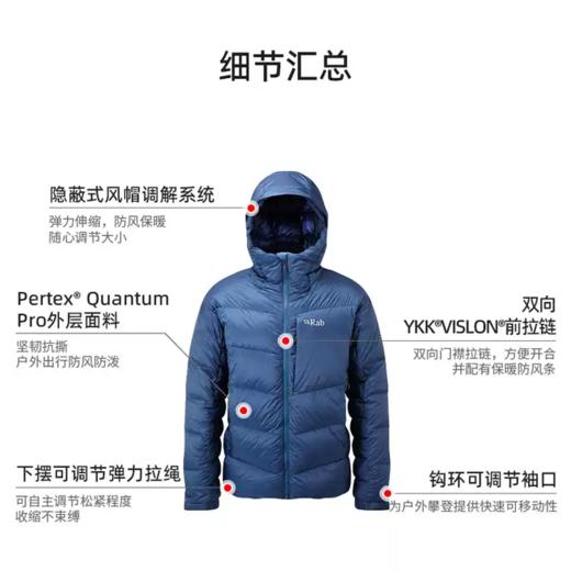 睿坡 800蓬 300克绒 男款 6000米羽绒服 Rab Positron Pro QDN-69 商品图2