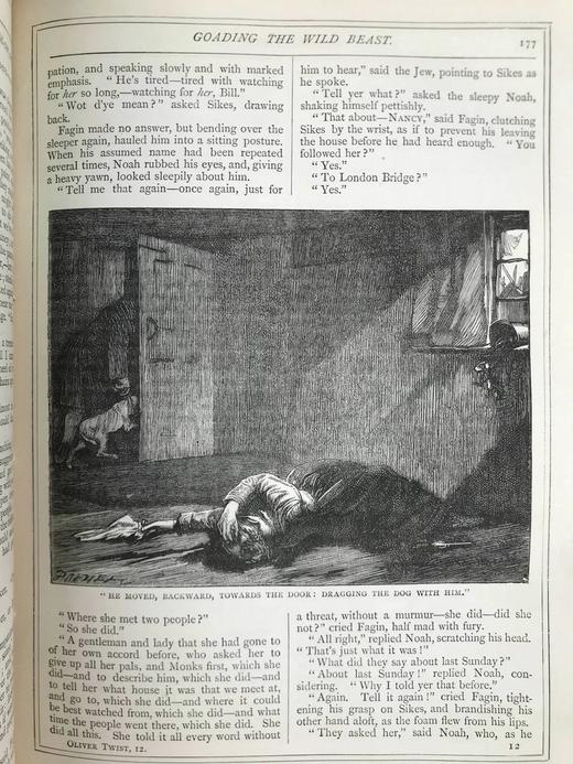 约19世纪后期 狄更斯《雾都孤儿/马丁·瞿述伟》 87幅插图 真皮精装16开 商品图6