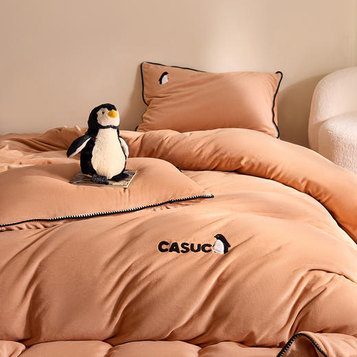 CASUCA 暧噗噗牛奶绒床上四件套秋冬季加绒加厚保暖床笠被套 商品图2