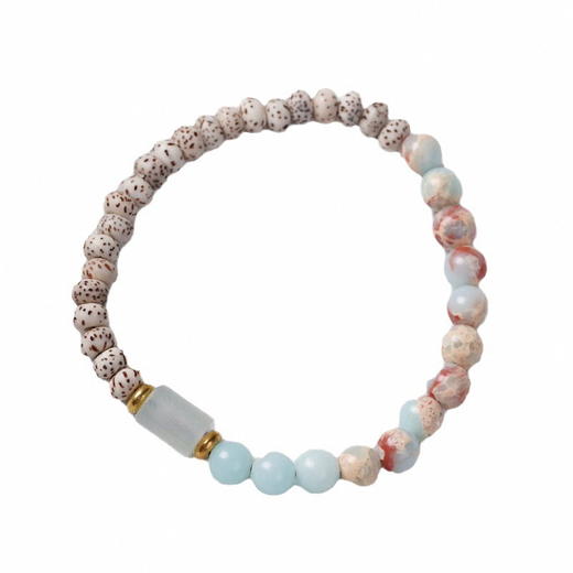 「第2条半价！原创设计」星月菩提手链 寿山石diy手工玉石手串清新女闺蜜礼物时尚饰品 商品图4