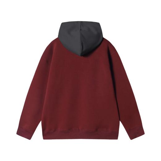 秋冬新款男士纯色拼接百搭连帽时尚美式街头淘友长袖宽松卫衣 商品图4