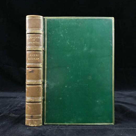 札尼斯朵夫工坊特装本！含藏书票！1904年 约翰·罗斯金《绘画的要素》 作者亲绘插图 全真皮精装32开 商品图0