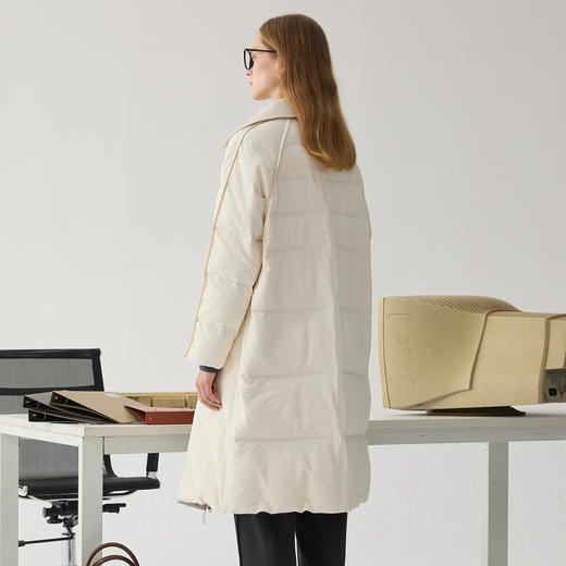 谜底立领大廓形羽绒服女2024冬款时尚气质风衣感鹅绒服244MY1459 商品图2