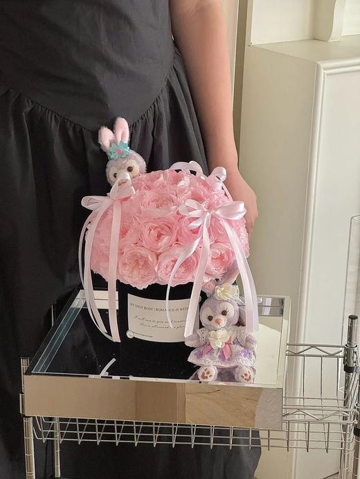 蝴蝶结永生花玩偶抱抱桶 商品图12