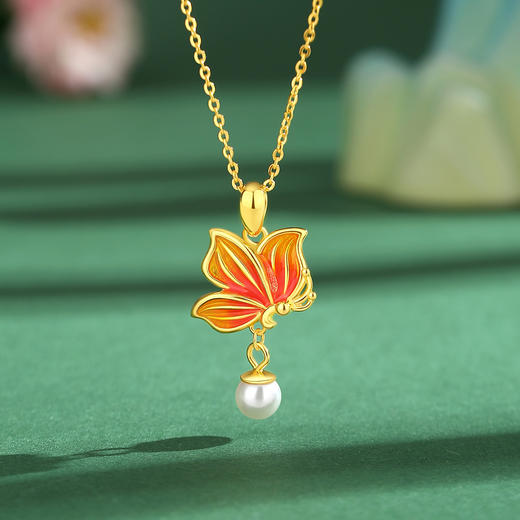 Winy925纯银花恋蝶项链送女友闺蜜节日生日礼物 商品图3